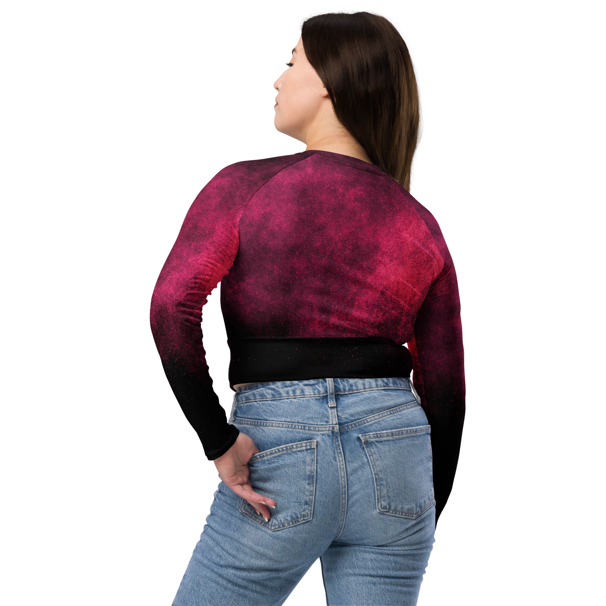 Christmas Party Cropped Top. Long Sleeved Christmas Colors Streetwear or Activewear. WickedYo.